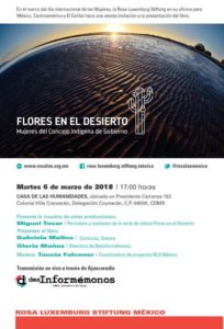 Presentación del libro Flores en el Desierto, Mujeres del Concejo Indígena de Gobierno