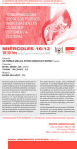 Presentación del Libro: “Gobernabilidad desde los pueblos indígenas en las ciudades” Pertinencia Cultural.
